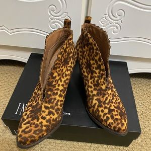 Cheetah print booties